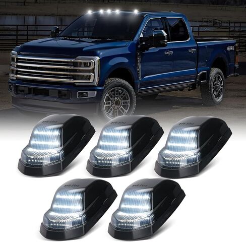 LED LED CAB ROOD MARKER LIGHTS متوافقة مع F250 F350 F450 F550 Super Duty 2017-2024 ، 5pcs Top Lights لشاحنات الالتقاط ، Len + White Light in Kuwait