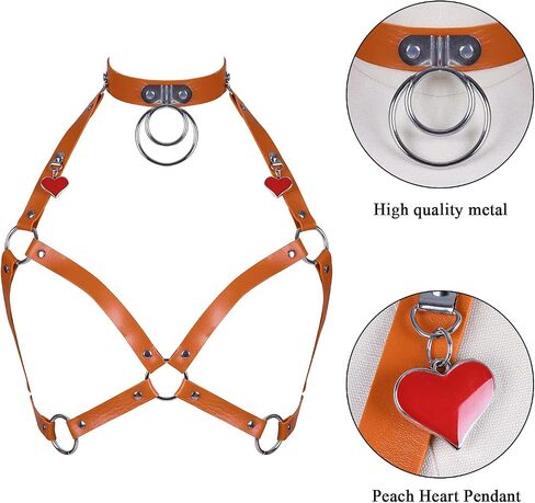 Women's PU Leather Harness Body Tops Corset Lingerie Hollow Out Punk Gothic Adjustable Size Festival Rave in Saudi Arabia