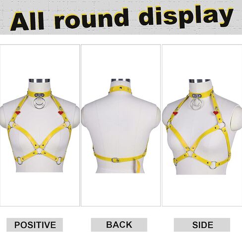 Women's PU Leather Harness Body Tops Corset Lingerie Hollow Out Punk Gothic Adjustable Size Festival Rave in Saudi Arabia