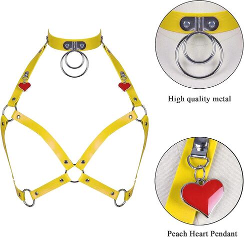 Women's PU Leather Harness Body Tops Corset Lingerie Hollow Out Punk Gothic Adjustable Size Festival Rave in Saudi Arabia