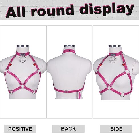Women's PU Leather Harness Body Tops Corset Lingerie Hollow Out Punk Gothic Adjustable Size Festival Rave in Saudi Arabia