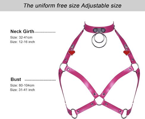 Women's PU Leather Harness Body Tops Corset Lingerie Hollow Out Punk Gothic Adjustable Size Festival Rave in Saudi Arabia