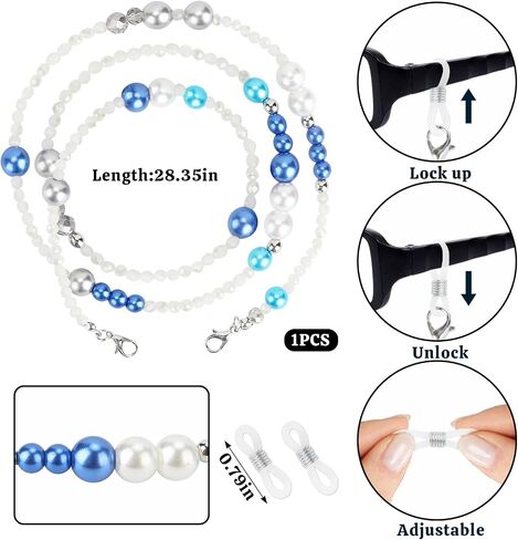 Eyeglass Chains for Women Men Decor, Around Neck Chains Eyeglass Holder Strap for Sunglasses Gift Accessories in Saudi Arabia