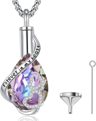 Vito Sterling Silver Urn Necklace for Ashes, Customized Cross/Heart/Angel Wings/Tree of Life/Cardinal Cremation Keepsake Jewelry Memorial Funeral Gift for Women Men, 22" in Kuwait