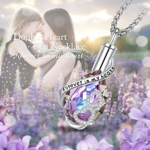 Vito Sterling Silver Urn Necklace for Ashes, Customized Cross/Heart/Angel Wings/Tree of Life/Cardinal Cremation Keepsake Jewelry Memorial Funeral Gift for Women Men, 22" in Kuwait