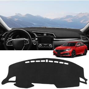 ZZEQYG Dash Cover for Honda Civic 2022 2023 2024 2025 Accessories Flannel Dashboard Cover 11th gen Civic Dash Mat Center Console Cover Sunshield Protector Pad