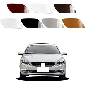 Car Front Bumper Headlight Washer Cover Compatible with Volvo S60 2014 2015 2016 Headlight Washer Nozzles Cover 39820312 39820330 Water Spray Cover Unpainted Left Driver Side