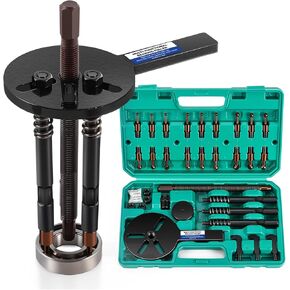 Bonvoisin Bearing Puller Set, 33 in 1 Blind Hole Bearing Separator Kit with Curved Hook and 6 Sizes of Collets, 3 jaw Puller Multifunctional Bearing Removal Tool