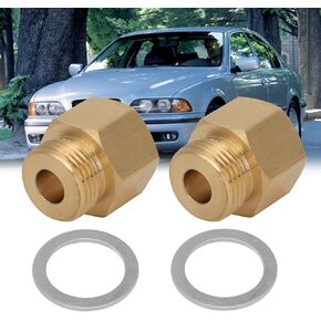 AUTOVIC 8090 Carburetor Inlet Fitting with Washer Brass for Edelbrock Carburetor (2 Pack)