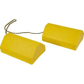 Buyers Products WC9642Y Yellow Small Wheel Chock Set, Lightweight Composite Construction, 32.75 Inch Rope, Ideal for Vehicle Maintenance and Storage, Aviation and Tractors