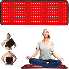 LOVTRAVEL New 31.5'' X 11.8'' LED 660nm Red Light and 850nm Near Infrared Light Therapy Devices Mat Large Wearable Pads Belt Wrap for Body Pain Relief
