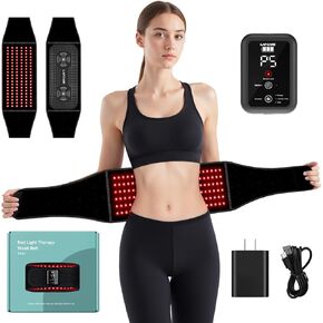 Red Light Therapy for Body,5000mAh Red Light Therapy Belt, 660nm&850nm Infrared Light Therapy with Timer Control for Body Pain Relief Wearable for Muscle Repair