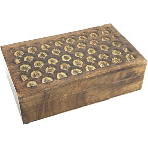 Handmade Wood Keepsake Box Jewellery Organiser Unique Gift Ideas for Men & Women Decorative Multipurpose Travel Storage Box (5 x 3 x 2 inch - Brown) in Saudi Arabia