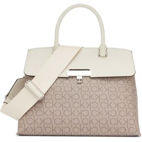 Calvin Klein Becky Turn Lock Satchel, Caramel in Kuwait