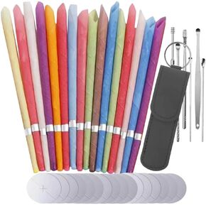 16 Pcs Ear Wax Removal Kit Ear Pick Ear Spoon Earwax Curette Remover Earpick Tool Hanging Clean Tool for Ear Key Hanging Key Pendant