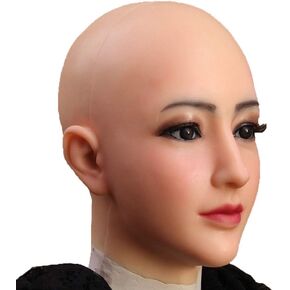 EQAIWUJIE Silicone Head Mask fake Face for Crossdresser Transgender Halloween Cosplay