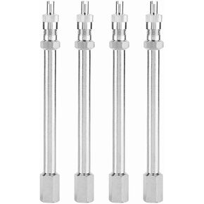 4Pcs Dually Valve Stem Extenders, 4inch 100mm Wheel Tire Valve Stem Extension Rod, Chrome Air Tyre Tire Valve Extender Wheel Adapter for Car Bus Truck Lorry Motorcycle RV