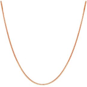 14K Real Solid Yellow or White or Rose Gold 0.7mm 0.9mm 1.1mm 1.3mm Box Chain Necklace with Lobster Clasp for Men and Women