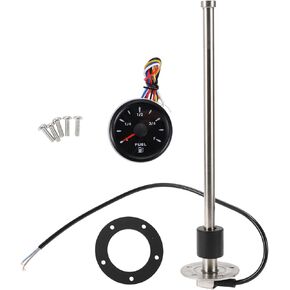 1set Fuel Sending Unit and Gauge Kit 325mm Length Boat Fuel Sending Unit Marine Fuel Sender Unit Black Silver Tone Metal 240-33 Ohm