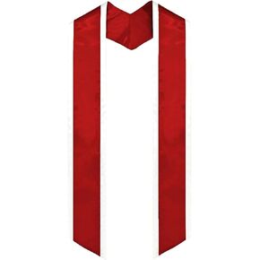 GradClassical Plain Graduation Stole Angled End With Trim Unisex Adult 72"