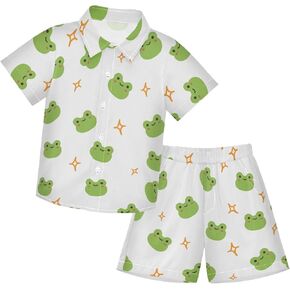 visesunny Little & Big Boys Summer Short Hawaiian Outfits Button Down Shirt + Shorts for 3-10T Kids Toddler Baby Boy