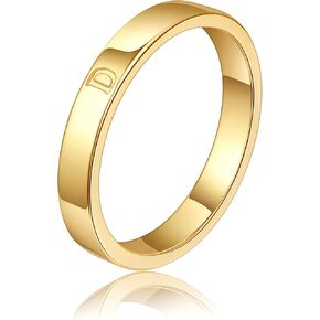 WFYOU 14K Gold Filled Rings for Women Non Tarnish Dainty Gold Initial Ring Stackable Gold Rings for Women Alphabet Letter Ring Wedding Bands Thin Thumb Pinky Stacking Rings Jewelry Gifts for Women