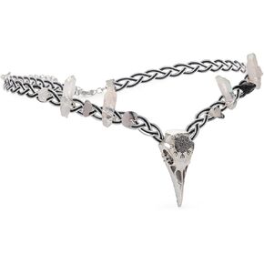 Raven Elf Crystal Crown - Gothic Viking Headpiece Raven Skull Circlets Headwear for Women Renaissance Halloween