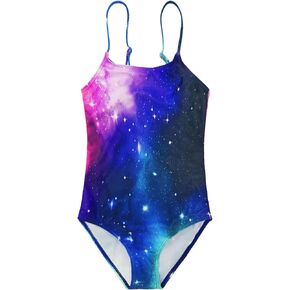 Girls One Piece Swimsuits Kids Bathing Suit 5-12 Years,Sun Protection,Breathable Quick-Dry,Adjustable Strap,Stretchy Swimsuit
