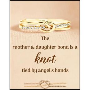 Angyape Mother Daughter Rings,Promise Heart Ring Rose Gold Engagement Adjustable Rings for Women Purity Knot Ring Mother's Day Best Friend Daughter Birthday Gifts Christian Jewelry in Saudi Arabia