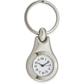Solid Nickel-Plated Fancy Clock Key Ring