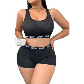 Soly Hux Women's Plus Lingerie مجموعة رسائل صدرية رياضية و Boyshorts مجموعات الملابس الداخلية