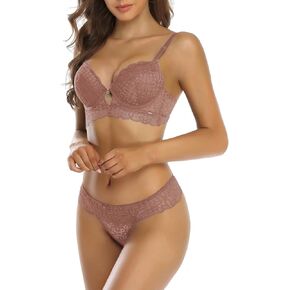 Shekini Women Lingerie مجموعة الدانتيل صدرية داخلية ويلهون اللباس الداخلي يضع قطعتين دفع حمال