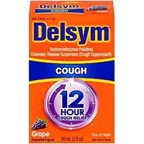 Delsym Adult 12 Hour Grape Cough Syrup, 3 oz (Pack of 6)