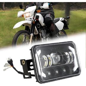 4x6 LED Headlights Kit with Bracket Compatible with Suzuki DR-650 & DRZ400, Motorcycle Brightness Headlight Replacement With Mounting Hardware High & Low Beam