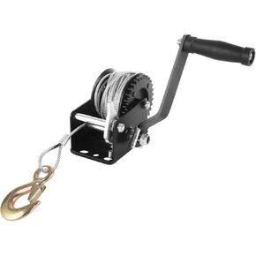 800LB Hand Winch Boat Trailer Winch Heavy Duty Hand Crank Winch with 33ft Steel Cable for Trailers, ATV Jet Ski Trailer Small Winch