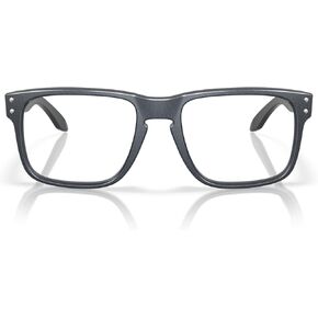 Oakley Men's OX8156 Holbrook RX Round Prescription Eyewear Frames, Matte Blue Steel/Demo Lens, 54 mm