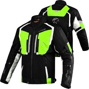 JAG Men's All Season Reflective Mesh Motorcycle Jacket | CE Armored Dual Sports Cordura Jacket with Removable Liner