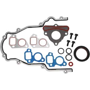 Engine Timing Cover Gasket Set for Cadillac Escalade 2002-2014 Long-lasting Sealing Chain Case Cover Gasket No.12633904/12589016 Rubber,Metal 1 Set