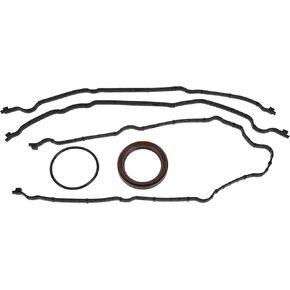 Engine Timing Cover Gasket Set TCS46159 for Ford for Mustang 2011-2019 Chain Case Cover Gasket Long-lasting Sealing Rubber,Metal 1 Set Black