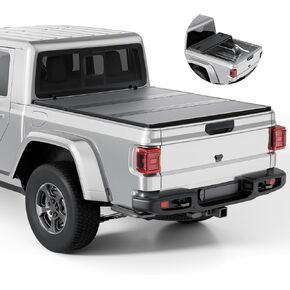 FRP Hard Folding Truck Bed Tonneau Cover Compatible with 2020-2025 Jeep Gladiator 5' Bed (60.3"), Tri Fold Style