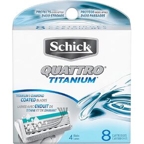 Schick Quattro Titanium Razor Cartridges Refills, 8 cartridges in Saudi Arabia