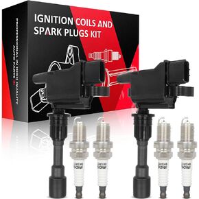 SCITOO Set of 2 ignition coils with 4 iridium Spark Plugs Replacement for Mazda Protege5 2.0L 2002-2003,for Mazda Protege 2.0L 2001-2003 Replace UF407 C1340 5C1208