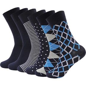 Mens Lightweight Dress Socks Combed Cotton Quick Dry Anti Odor Size 8-13 Dress Socks for Men