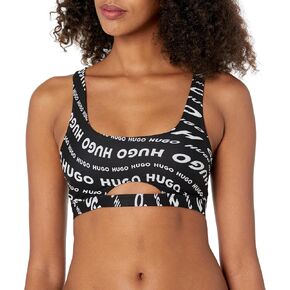 HUGO Women's Standard Swirly Cut Out Swim Top with Removable Padding