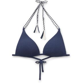 Woman's Triangle Swimsuit Top Crinkle Twist