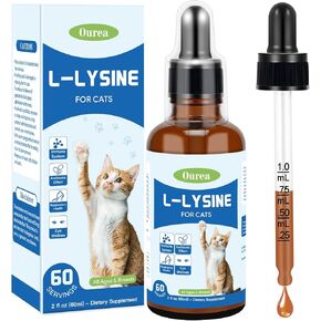 L-Lysine for Cats, Lysine Supplement for Support Immune System,Respiratory Eye Health, Alleviates Sneezing Congestion Runny Nose,Squinting Watery Eyes, Reduces Eye Discharge, Cold Allergy Relief