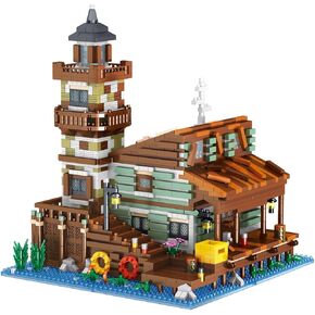 DAHONPA Old Fishing Village Store Micro Mini Building Blocks, Architecture House Building Toy and Popular Gift for Fans of The Outdoors (2689 Pieces), Gift for Kids and Adults