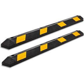 Zento يتعامل مع Curb Curb Curb Curb Curb - مبنى سدادة لوقوف السيارات 72 "سهلة التثبيت ، وسوداء سوداء/صفراء عاكسة لوقوف السيارات ؛ للسيارة والشاحنة والمقطورة و RV (الأسود والأصفر) in Kuwait