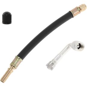 1set 45 Degree Copper Tire Valve Extension with Flexible Plastic 100mm Tyre Valve Stem Extender for Car Motorcycle RV Truck Bike
