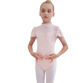 Girls Ruffle Sleeve Ballet Leotards Cotton Ballet Outfits Dance Gymnastics Leotard